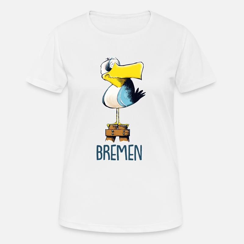 funny Moewe from Bremen - Women's Breathable T-Shirt - white