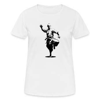 Moine Shaolin - Arts Martiaux Sticker - T-shirt respirant Femme - blanc - Devant - AI Model Female 172 dark (172cm)