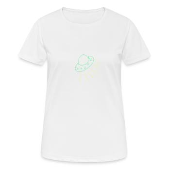 UFO - Frauen T-Shirt atmungsaktiv - Weiß - Vorne - AI Model Female 172 dark (172cm)