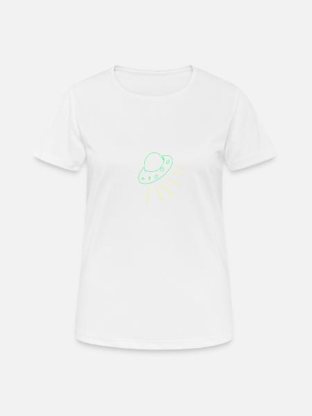 UFO - Frauen T-Shirt atmungsaktiv - Weiß