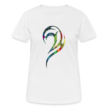 Gothic Tattoo gelb gruen marmoriert - Frauen T-Shirt atmungsaktiv - Weiß - Vorne - AI Model Female 172 dark (172cm)