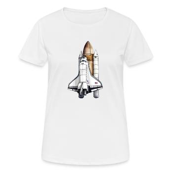 Space Shuttle beim Start - Frauen T-Shirt atmungsaktiv - Weiß - Vorne - AI Model Female 172 dark (172cm)