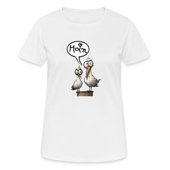 Bas Mouette Allemande Moin Disant Amoureux de la Mer du Nord - T-shirt respirant Femme - blanc - Devant - AI Model Female 172 dark (172cm)