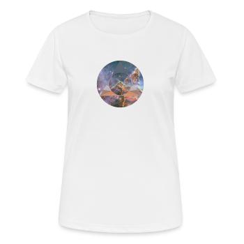 Space Polygon - Women's Breathable T-Shirt - white - Front - AI Model Female 172 dark (172cm)