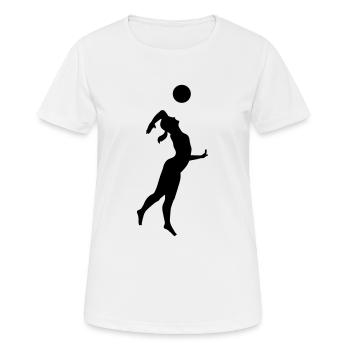 Volleyball Shirt - Beachvolleyball Shirt - Team - Frauen T-Shirt atmungsaktiv - Weiß - Vorne - AI Model Female 172 dark (172cm)