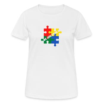 We are family. We are a family - Women's Breathable T-Shirt - white - Front - AI Model Female 172 dark (172cm)