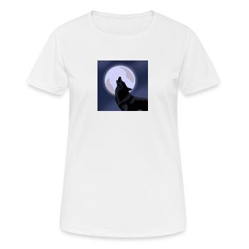 Wolf mit Mond - Frauen T-Shirt atmungsaktiv - Weiß - Vorne - AI Model Female 172 dark (172cm)