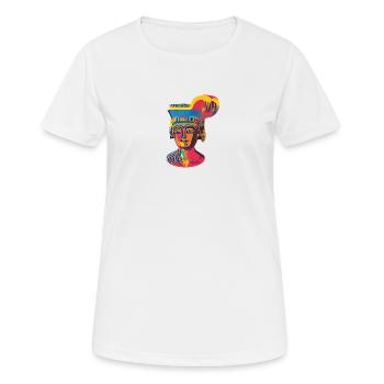 Le Pop Art du Pharaon de Warhol - Illustration IA - T-shirt respirant Femme - blanc - Devant - AI Model Female 172 dark (172cm)