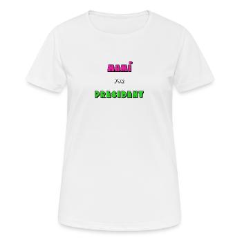 Mami pour le président en rose - T-shirt respirant Femme - blanc - Devant - AI Model Female 172 dark (172cm)