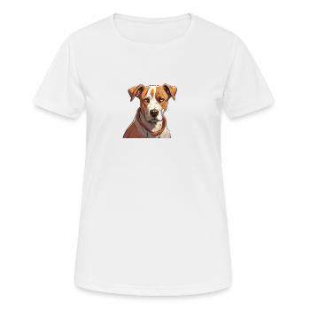 Fidèle compagnon Portrait Chien - T-shirt respirant Femme - blanc - Devant - AI Model Female 172 dark (172cm)