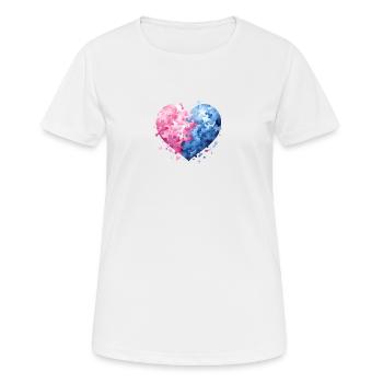 Harmonie-Herz Puzzle - Frauen T-Shirt atmungsaktiv - Weiß - Vorne - AI Model Female 172 dark (172cm)