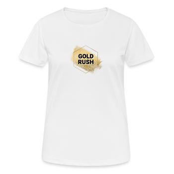 Goldrausch-Logo - Frauen T-Shirt atmungsaktiv - Weiß - Vorne - AI Model Female 172 dark (172cm)