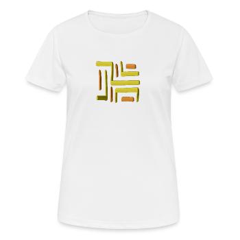 Labyrinthe peinture jaune - T-shirt respirant Femme - blanc - Devant - AI Model Female 172 dark (172cm)