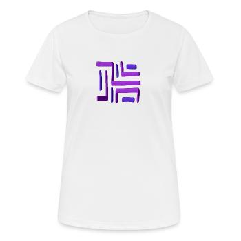 Lila Farblabyrinth - Frauen T-Shirt atmungsaktiv - Weiß - Vorne - AI Model Female 172 dark (172cm)