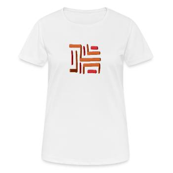 Labyrinthe peinture rouge - T-shirt respirant Femme - blanc - Devant - AI Model Female 172 dark (172cm)