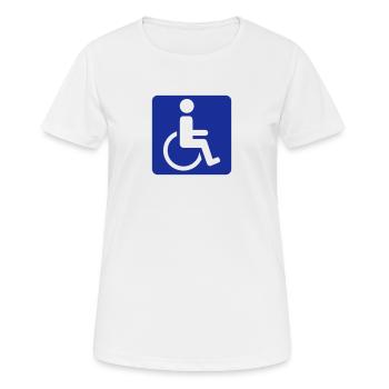 Rollstuhl - Frauen T-Shirt atmungsaktiv - Weiß - Vorne - AI Model Female 172 dark (172cm)