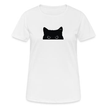 Schwarzer Kater - Frauen T-Shirt atmungsaktiv - Weiß - Vorne - AI Model Female 172 dark (172cm)
