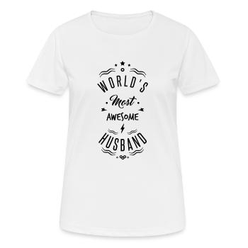 AWESOME HUSBAND - Women's Breathable T-Shirt - white - Front - AI Model Female 172 dark (172cm)