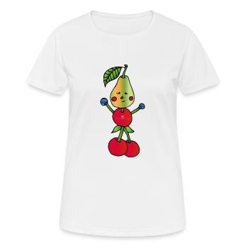 Sportliches Obst - Frauen T-Shirt atmungsaktiv - Weiß - Vorne - AI Model Female 172 dark (172cm)