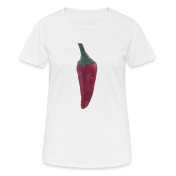 Red Pepper, Rote Pepperoni, Chilischote, Peperoni - Frauen T-Shirt atmungsaktiv - Weiß - Vorne - AI Model Female 172 dark (172cm)