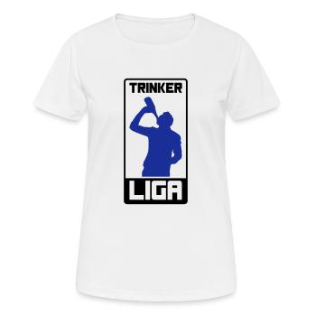 trinker liga - Frauen T-Shirt atmungsaktiv - Weiß - Vorne - AI Model Female 172 dark (172cm)