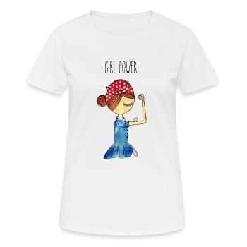 Girl Power - T-shirt respirant Femme - blanc - Devant - AI Model Female 172 dark (172cm)