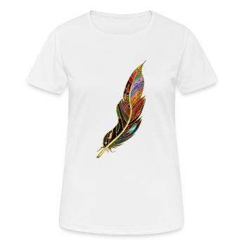 Feder - Frauen T-Shirt atmungsaktiv - Weiß - Vorne - AI Model Female 172 dark (172cm)