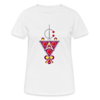 Bijoux berbères (Tabzimt) - T-shirt respirant Femme - blanc - Devant - AI Model Female 172 dark (172cm)
