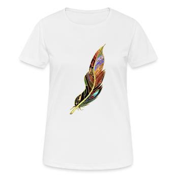 Feder - Frauen T-Shirt atmungsaktiv - Weiß - Vorne - AI Model Female 172 dark (172cm)