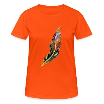 Feather - Women's Breathable T-Shirt - neon orange - Front - AI Model Female 172 dark (172cm)
