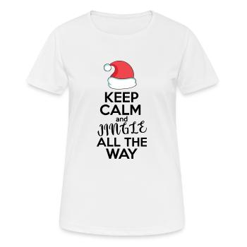 keep calm and jingle all they way funny shirt - Women's Breathable T-Shirt - white - Front - AI Model Female 172 dark (172cm)