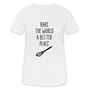 cuire le monde un meilleur endroit fouet - T-shirt respirant Femme - blanc - Devant - AI Model Female 172 dark (172cm)