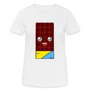Tablette de chocolat kawaii - T-shirt respirant Femme - blanc - Devant - AI Model Female 172 dark (172cm)