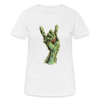 Doigts de Doomie - T-shirt respirant Femme - blanc - Devant - AI Model Female 172 dark (172cm)