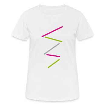 Rayures minimales - Motif dentelé - T-shirt respirant Femme - blanc - Devant - AI Model Female 172 dark (172cm)