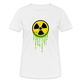 Avertissement de symbole radioactif nucléaire Green Glibber - T-shirt respirant Femme - blanc - Devant - AI Model Female 172 dark (172cm)