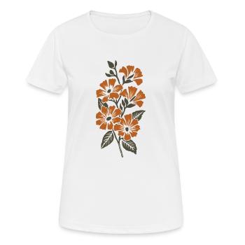 Retro Surf Sixties Orange Flowers - Women's Breathable T-Shirt - white - Front - AI Model Female 172 dark (172cm)