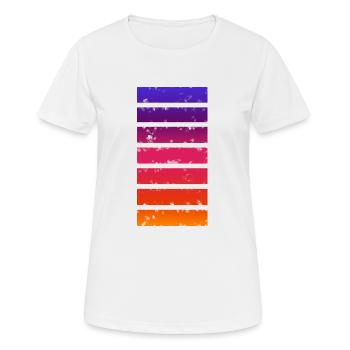 Barre multicolore - T-shirt respirant Femme - blanc - Devant - AI Model Female 172 dark (172cm)