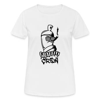 graffiti crew - Frauen T-Shirt atmungsaktiv - Weiß - Vorne - AI Model Female 172 dark (172cm)