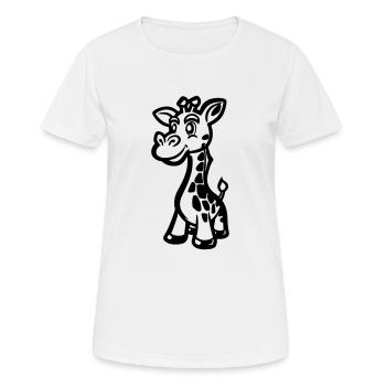 Animal girafe - T-shirt respirant Femme - blanc - Devant - AI Model Female 172 dark (172cm)