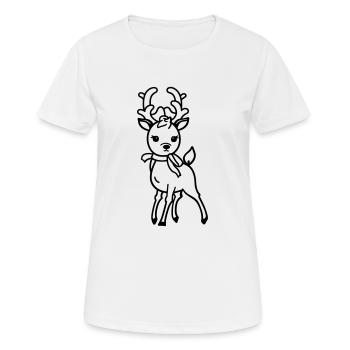Cerf - T-shirt respirant Femme - blanc - Devant - AI Model Female 172 dark (172cm)