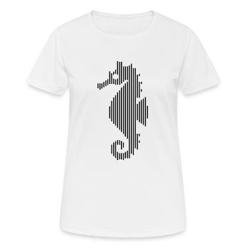Hippocampes animaux marins - T-shirt respirant Femme - blanc - Devant - AI Model Female 172 dark (172cm)