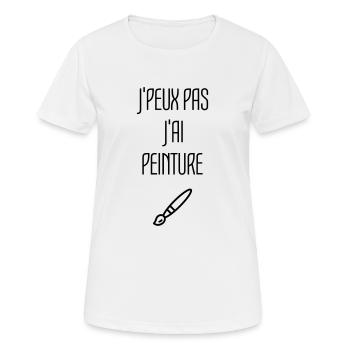 Peinture Peindre Dessin Peintre Art Artiste - T-shirt respirant Femme - blanc - Devant - AI Model Female 172 dark (172cm)