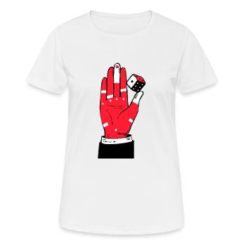 Hand - Frauen T-Shirt atmungsaktiv - Weiß - Vorne - AI Model Female 172 dark (172cm)