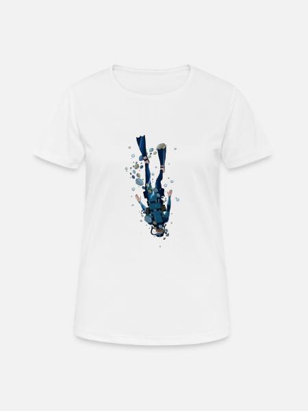Diver underwater diving hobby scuba gift - Women's Breathable T-Shirt - white