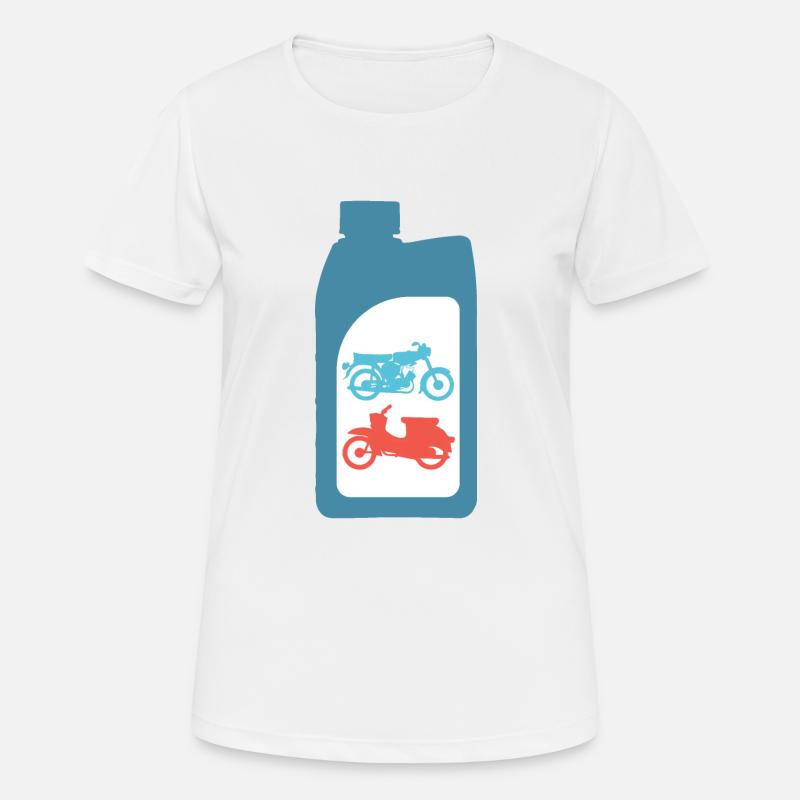 Gasoline mixture two-stroke design Simson DDR Schwalbe S51 - Women's Breathable T-Shirt - white