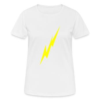 Blitz - Frauen T-Shirt atmungsaktiv - Weiß - Vorne - AI Model Female 172 dark (172cm)