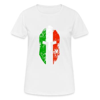 Spartan helmet flag of Italy - Women's Breathable T-Shirt - white - Front - AI Model Female 172 dark (172cm)