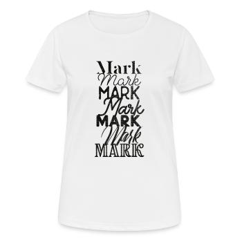 Mark - Frauen T-Shirt atmungsaktiv - Weiß - Vorne - AI Model Female 172 dark (172cm)