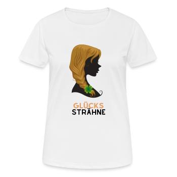 Friseur Frisur Glückssträhne mit Kleeblatt Zopf - Frauen T-Shirt atmungsaktiv - Weiß - Vorne - AI Model Female 172 dark (172cm)